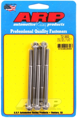"1/4""-28 x 3.500 hex SS bolts" (5pcs)