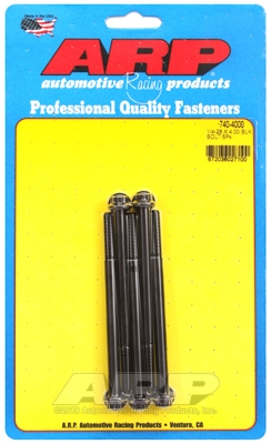 "1/4""-28 x 4.000 12pt black oxide bolts" (5pcs)