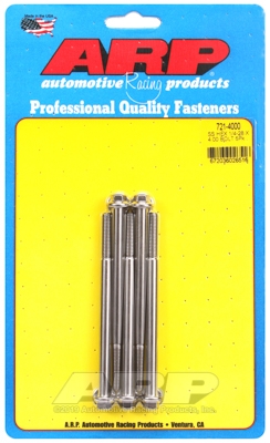 "1/4""-28 x 4.000 hex SS bolts" (5pcs)