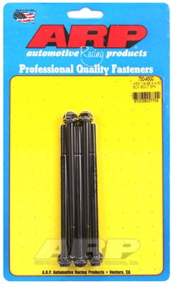 "1/4""-28 x 4.500 hex black oxide bolts" (5pcs)