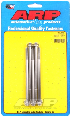"1/4""-28 x 4.500 hex SS bolts" (5pcs)