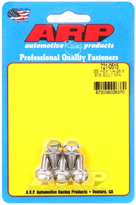 "1/4""-28 x .515 hex SS bolts" (5pcs)