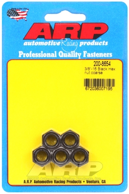 "3/8-16"" black coarse hex nut kit" (5pcs)