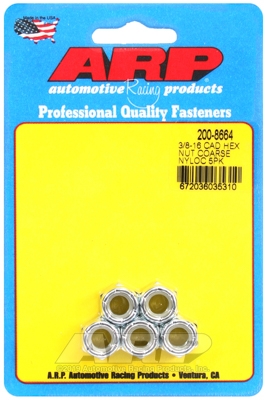 "3/8""-16 cad coarse nyloc hex nut kit" (5pcs)