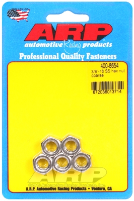 "3/8""-16 SS coarse hex nut kit" (5pcs)