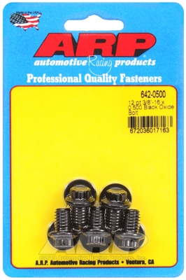 "3/8""-16 x 0.500 12pt black oxide bolts" (5pcs)