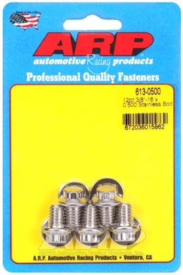 "3/8""-16 x 0.500 12pt SS bolts" (5pcs)