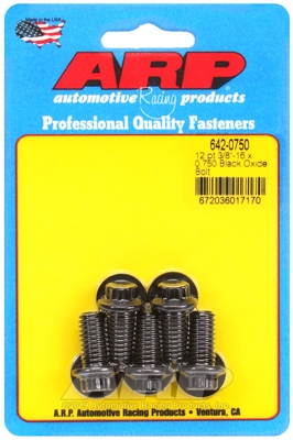 "3/8""-16 x 0.750 12pt black oxide bolts" (5pcs)