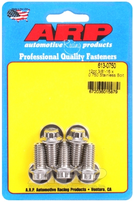 "3/8""-16 x 0.750 12pt SS bolts" (5pcs)