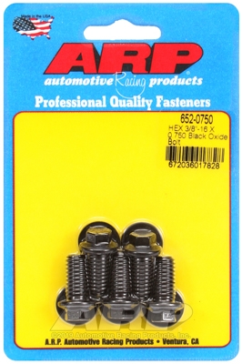 "3/8""-16 X 0.750 hex black oxide bolts" (5pcs)