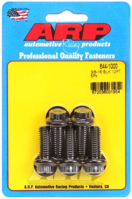"3/8""-16 x 1.000 12pt 7/16 wrenching black oxide bolts"5pcs