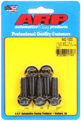 "3/8""-16 x 1.000 12pt black oxide bolts" (5pcs)