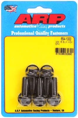 "3/8""-16 x 1.000 hex 7/16 wrenching black oxide bolts"(5pcs