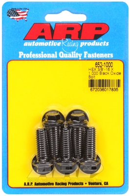 "3/8""-16 X 1.000 hex black oxide bolts" (5pcs)