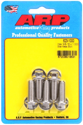 "3/8""-16 x 1.000 hex SS bolts" (5pcs)