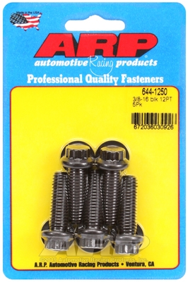 "3/8""-16 x 1.250 12pt 7/16 wrenching black oxide bolts"5pcs