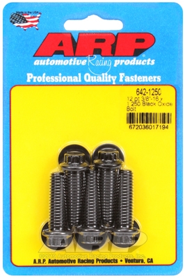 "3/8""-16 x 1.250 12pt black oxide bolts" (5pcs)