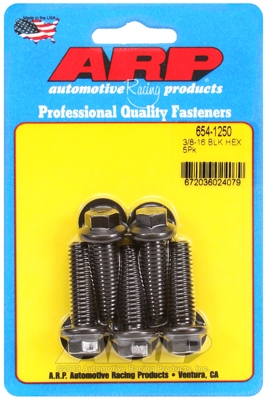 "3/8""-16 x 1.250 hex 7/16 wrenching black oxide bolts"(5pcs
