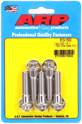 "3/8""-16 x 1.500 12pt SS bolts" (5pcs)