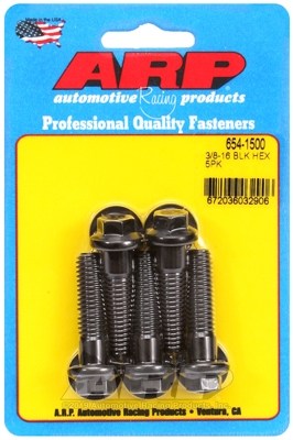 "3/8""-16 x 1.500 hex 7/16 wrenching black oxide bolts"(5pcs