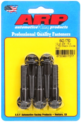 "3/8""-16 x 1.750 12pt black oxide bolts" (5pcs)