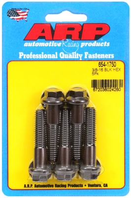 "3/8""-16 x 1.750 hex 7/16 wrenching black oxide bolts"(5pcs