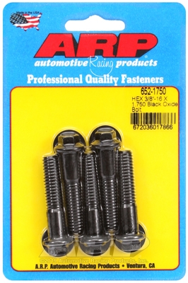 "3/8""-16 X 1.750 hex black oxide bolts" (5pcs)