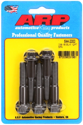 "3/8""-16 x 2.000 12pt 7/16 wrenching black oxide bolts"5pcs