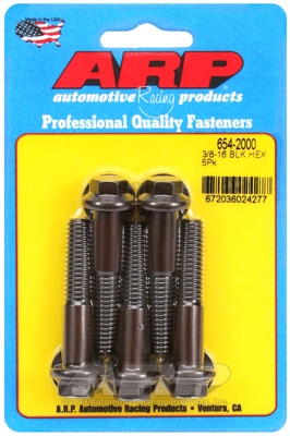 "3/8""-16 x 2.000 hex 7/16 wrenching black oxide bolts"(5pcs
