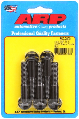 "3/8""-16 X 2.000 hex black oxide bolts" (5pcs)