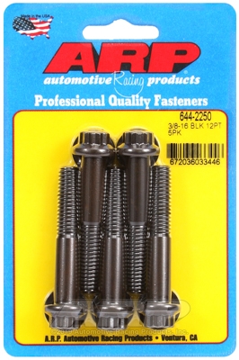 "3/8""-16 x 2.250 12pt 7/16 wrenching black oxide bolts"5pcs