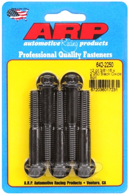 "3/8""-16 x 2.250 12pt black oxide bolts" (5pcs)