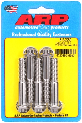 "3/8""-16 x 2.250 12pt SS bolts" (5pcs)