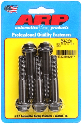 "3/8""-16 x 2.250 hex 7/16 wrenching black oxide bolts"(5pcs