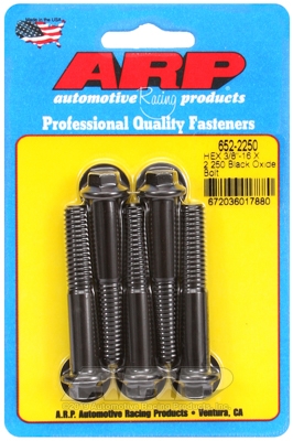 "3/8""-16 X 2.250 hex black oxide bolts" (5pcs)