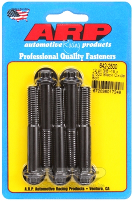 "3/8""-16 x 2.500 12pt black oxide bolts" (5pcs)