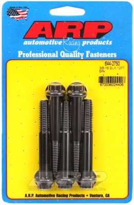 "3/8""-16 x 2.750 12pt 7/16 wrenching black oxide bolts"5pcs