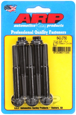 "3/8""-16 x 2.750 12pt black oxide bolts" (5pcs)