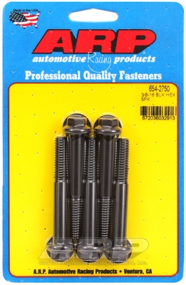 "3/8""-16 x 2.750 hex 7/16 wrenching black oxide bolts"(5pcs