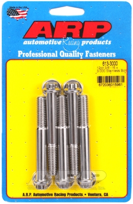 "3/8""-16 x 3.000 12pt SS bolts" (5pcs)