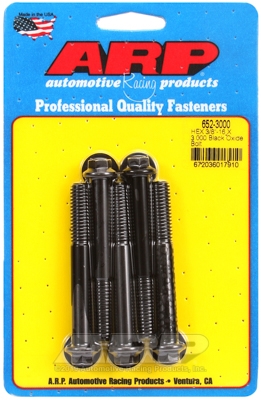 "3/8""-16 X 3.000 hex black oxide bolts" (5pcs)