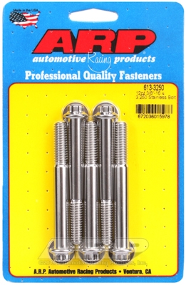 "3/8""-16 x 3.250 12pt SS bolts" (5pcs)