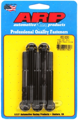 "3/8""-16 X 3.250 hex black oxide bolts" (5pcs)