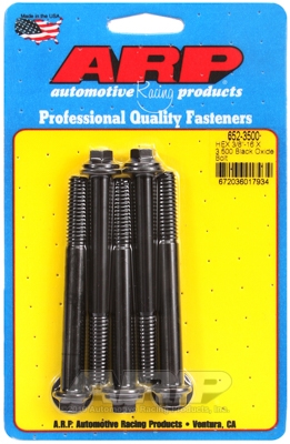 "3/8""-16 X 3.500 hex black oxide bolts" (5pcs)