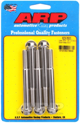"3/8""-16 x 3.500 hex SS bolts" (5pcs)