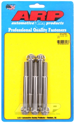 "3/8""-16 x 3.750 12pt 7/16 wrenching SS bolts" (5pcs)
