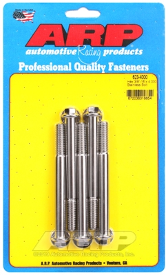 "3/8""-16 x 4.000 hex SS bolts" (5pcs)