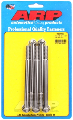 "3/8""-16 x 5.000 hex SS bolts" (5pcs)