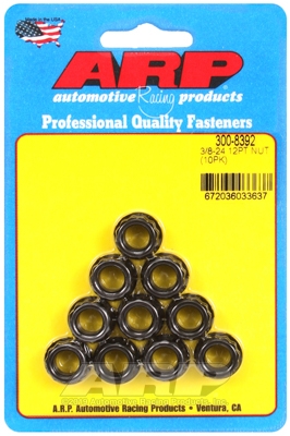 "3/8""-24. 1/2"" socket. .645 flange OD. 12pt nut kit" (10pc