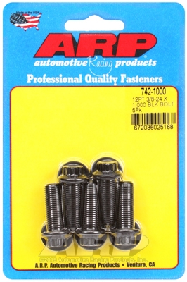 "3/8""-24 x 1.000 12pt black oxide bolts" (5pcs)